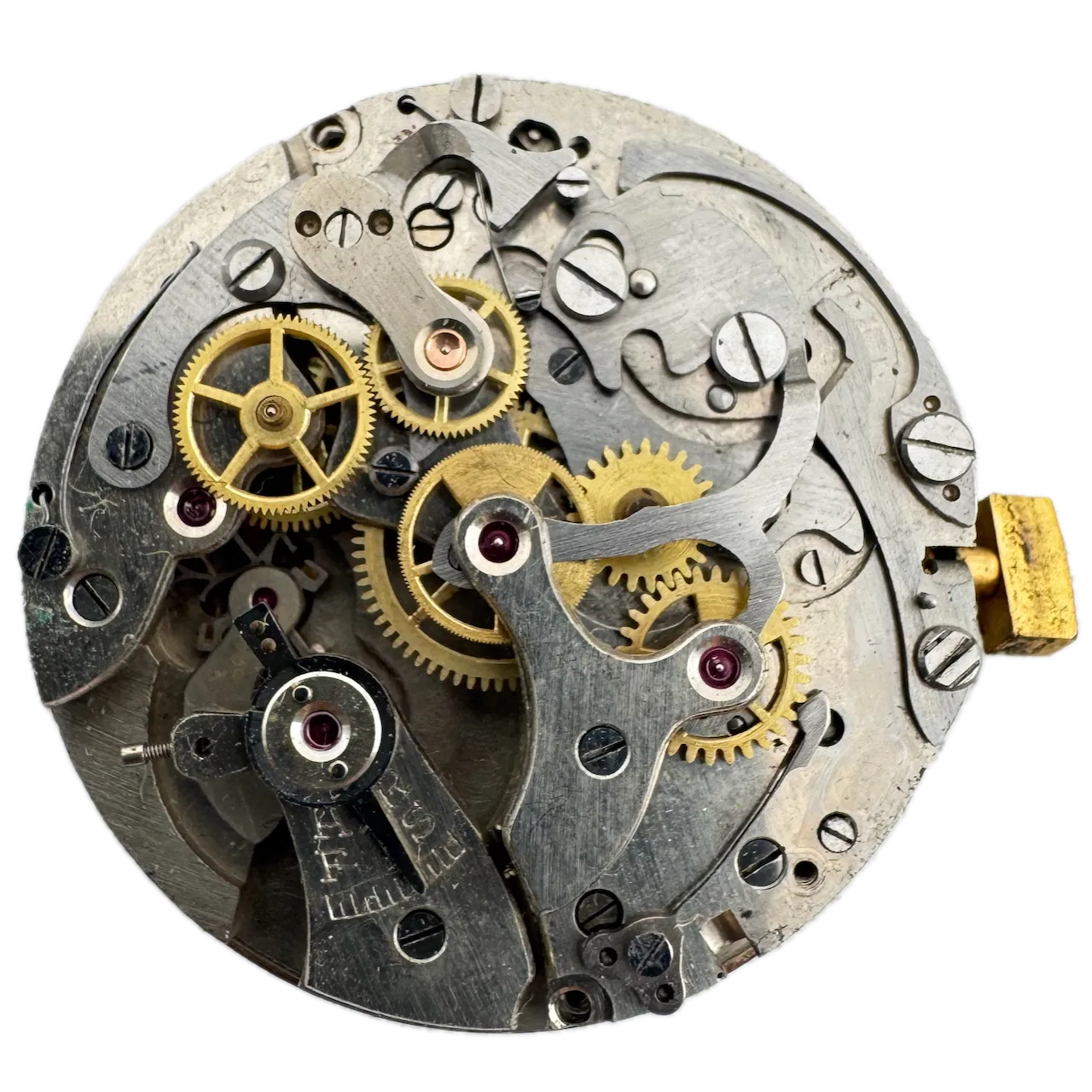 Vintage Avional Salmon Dial Chronograph Men's Wristwatch Movement Landeron 48