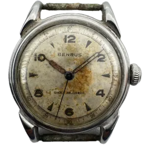 Vintage Benrus 1256 Shock Absorber Men's Mechanical Wristwatch BH11 Swiss Steel