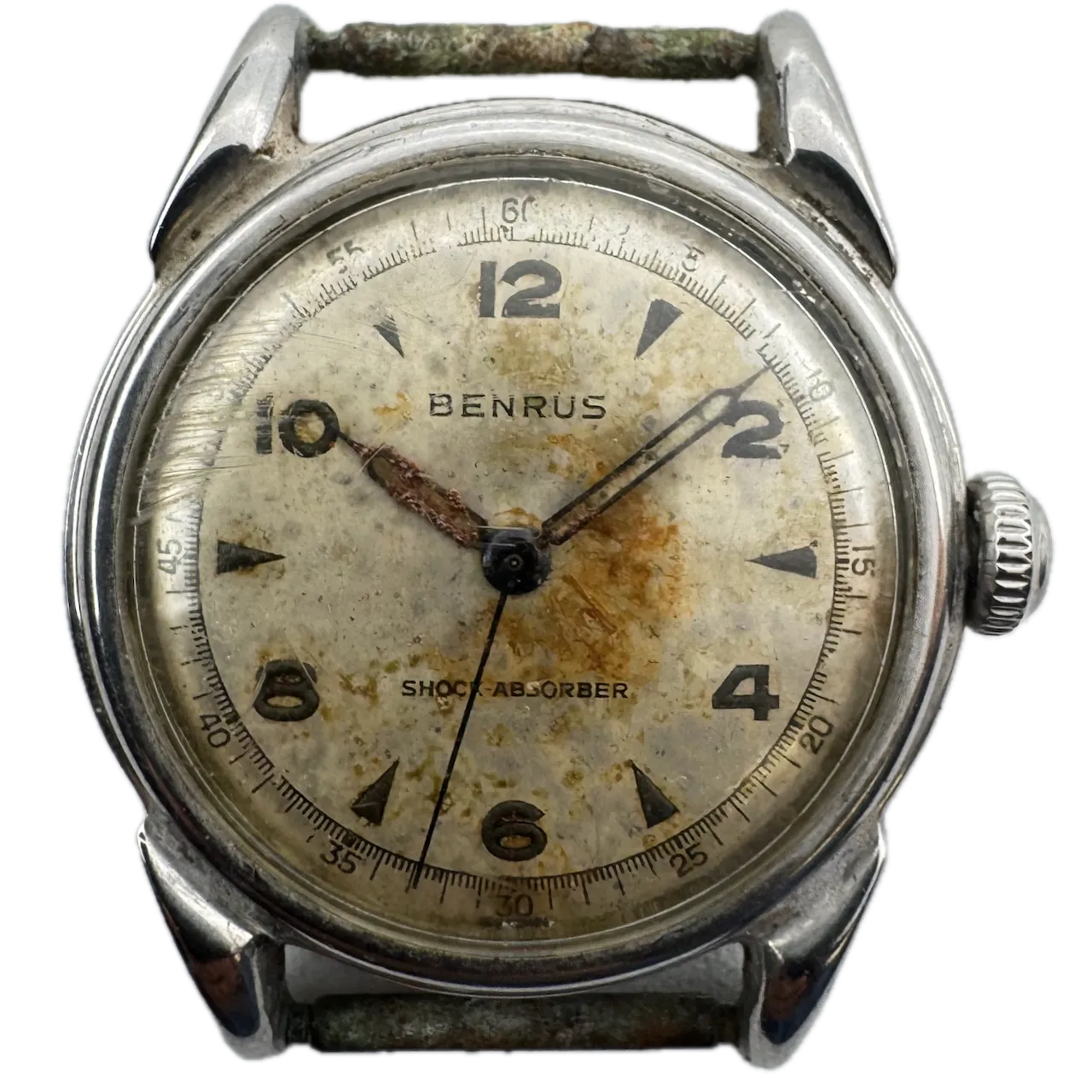 Vintage Benrus 1256 Shock Absorber Men's Mechanical Wristwatch BH11 Swiss Steel