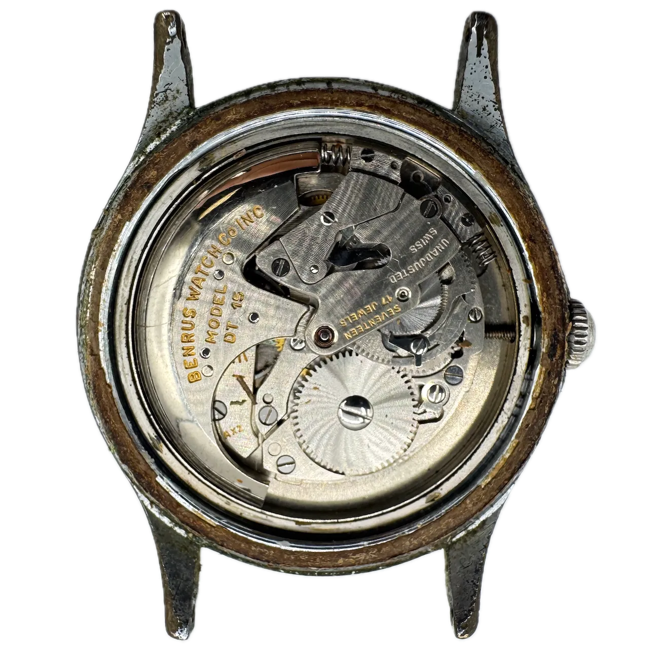 Vintage Benrus 3 Star Men's Bumper Automatic Wristwatch DT 15 Chrome Plated
