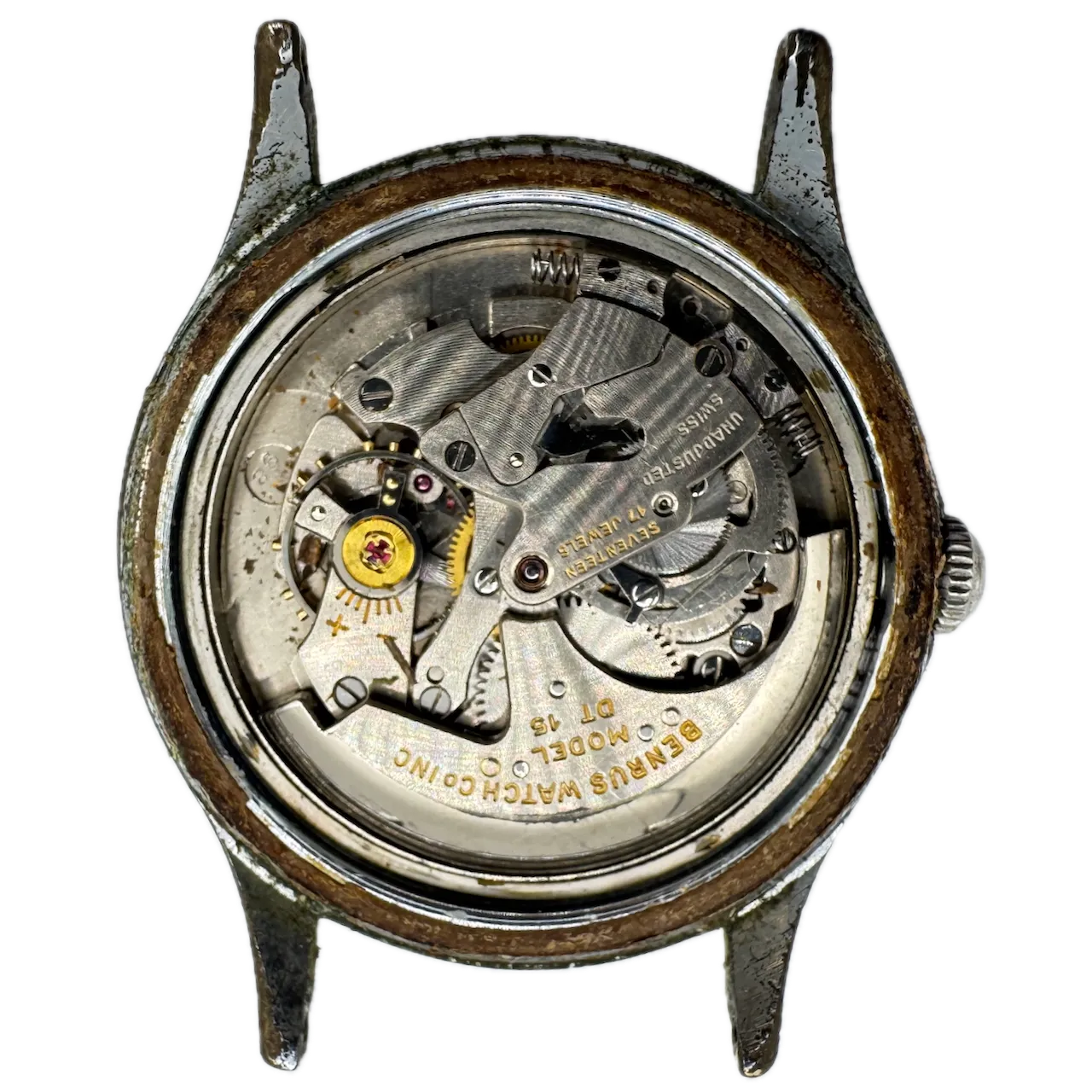 Vintage Benrus 3 Star Men's Bumper Automatic Wristwatch DT 15 Chrome Plated