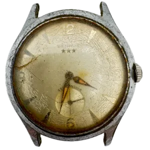 Vintage Benrus 3 Star Men's Bumper Automatic Wristwatch DT 15 Chrome Plated
