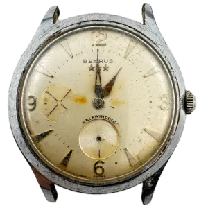 Vintage Benrus 3 Star Men's Bumper Automatic Wristwatch UT 13 Steel Incomplete