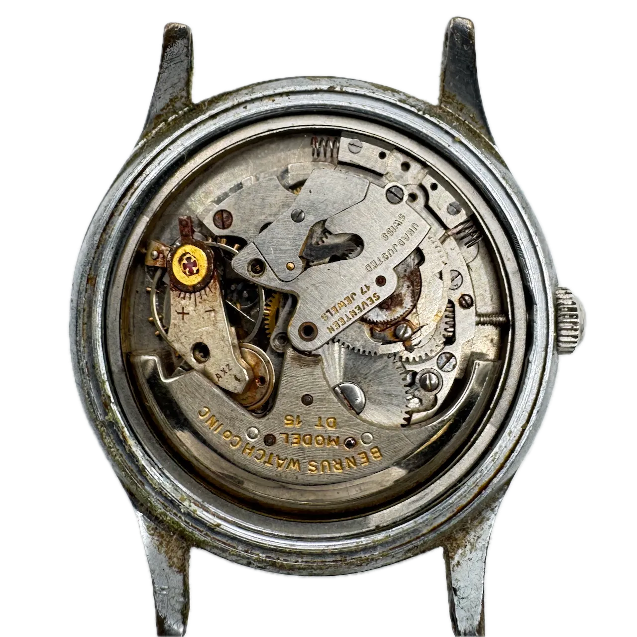Vintage Benrus 3 Star Men's Bumper Automatic Wristwatch UT 13 Steel Incomplete