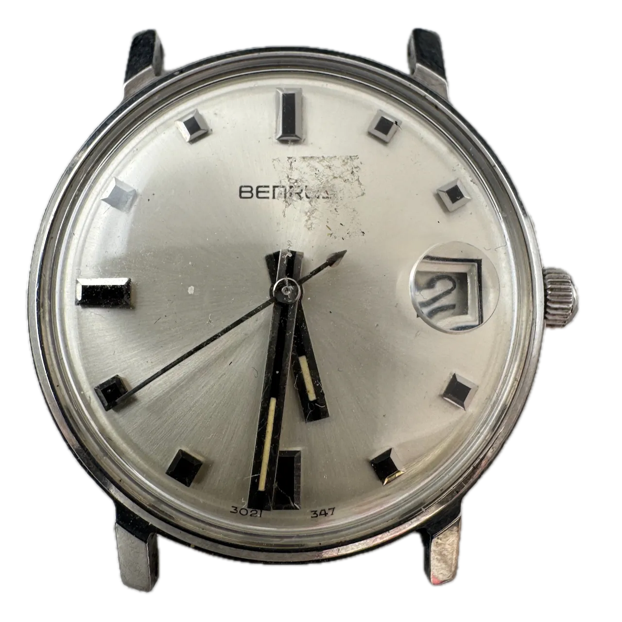 Vintage Benrus 3021 347 Sunburst Date Men's Automatic Wristwatch Steel