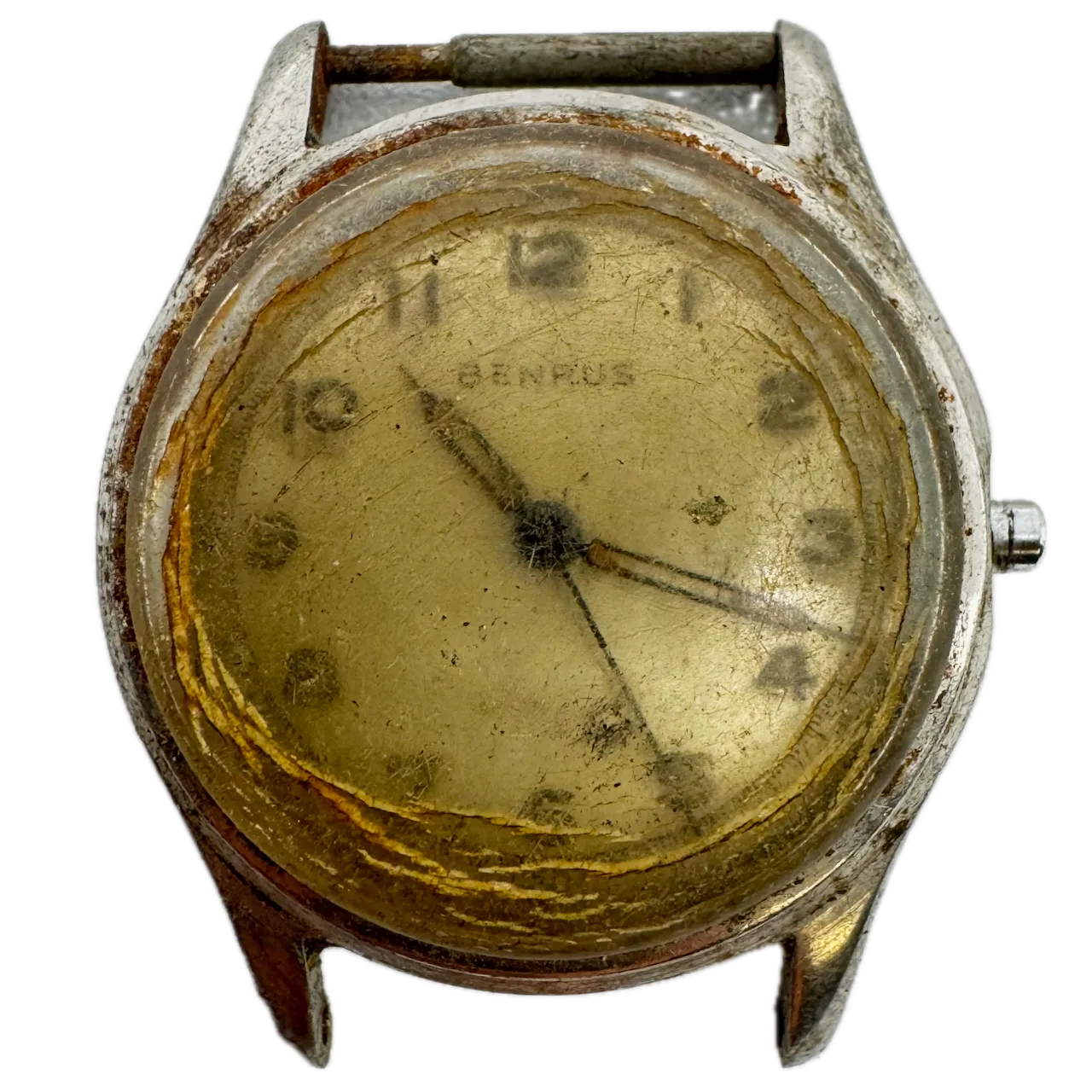 Vintage Benrus Military Style Men's Mechanical Wristwatch BK 2 Swiss Steel