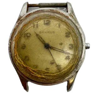 Vintage Benrus Military Style Men's Mechanical Wristwatch BK 2 Swiss Steel