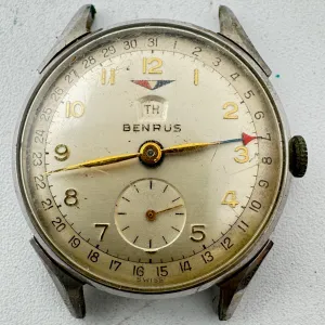 Vintage Benrus Pointer Date & Day Men's Mechanical Wristwatch CE 13 Swiss Steel