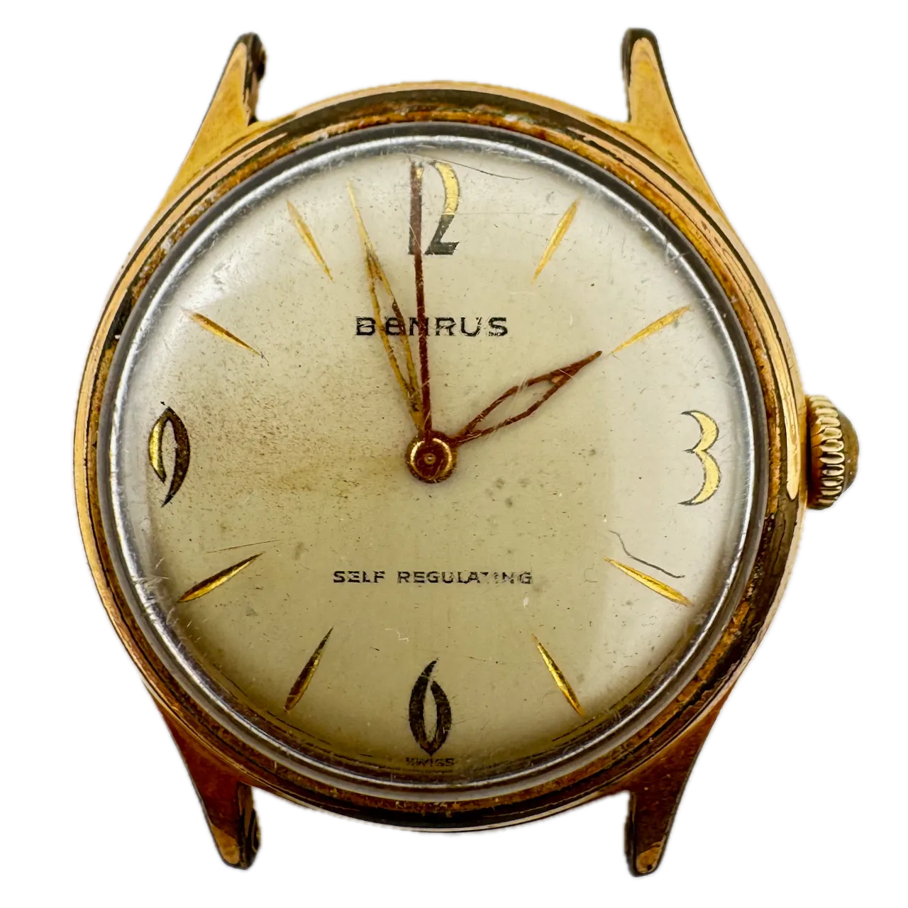 Vintage Benrus Self Regulating Men's Mechanical Wristwatch ER 23 Gold Tone