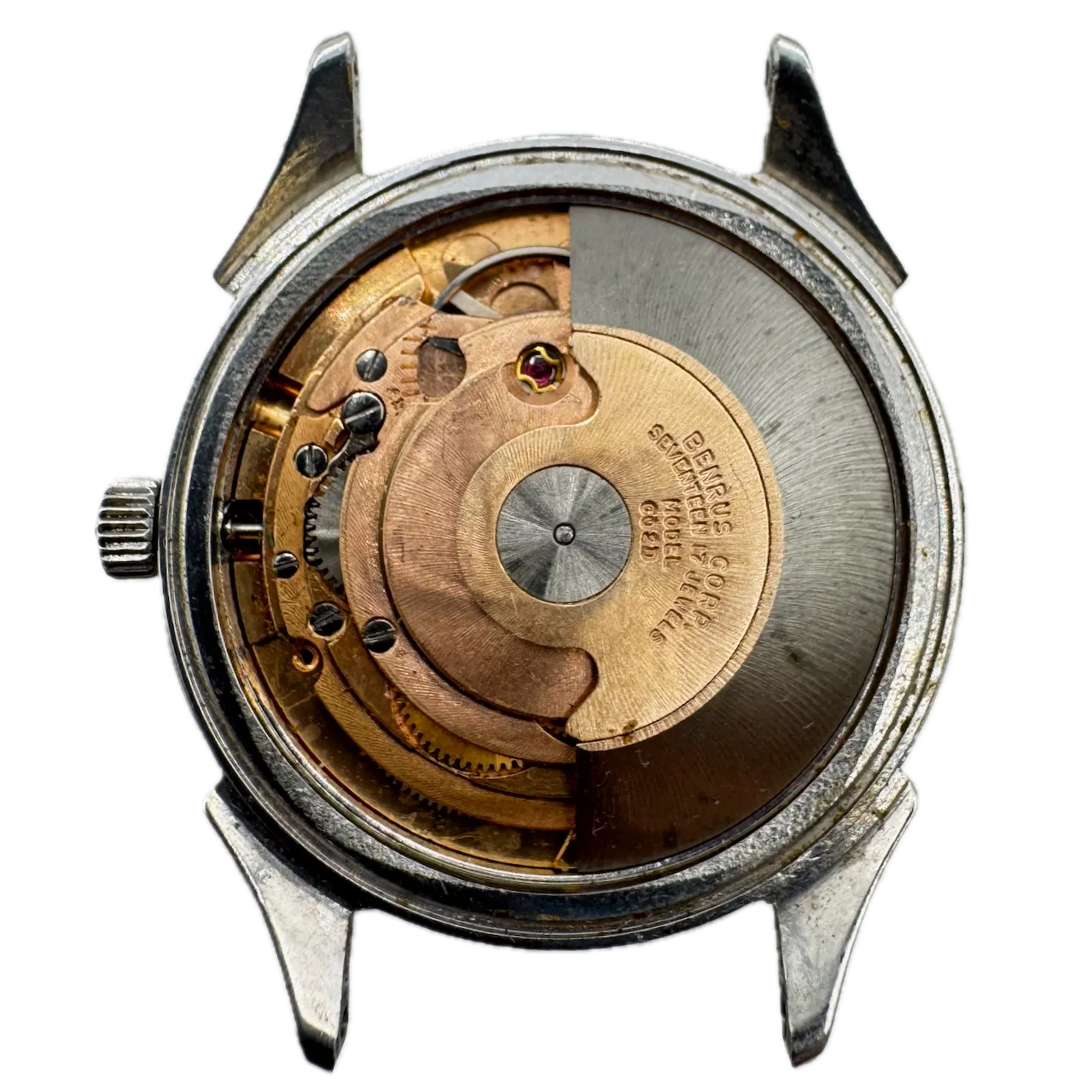 Vintage Benrus Sunburst 3 Star Men's Automatic Wristwatch CO 2D Swiss Steel