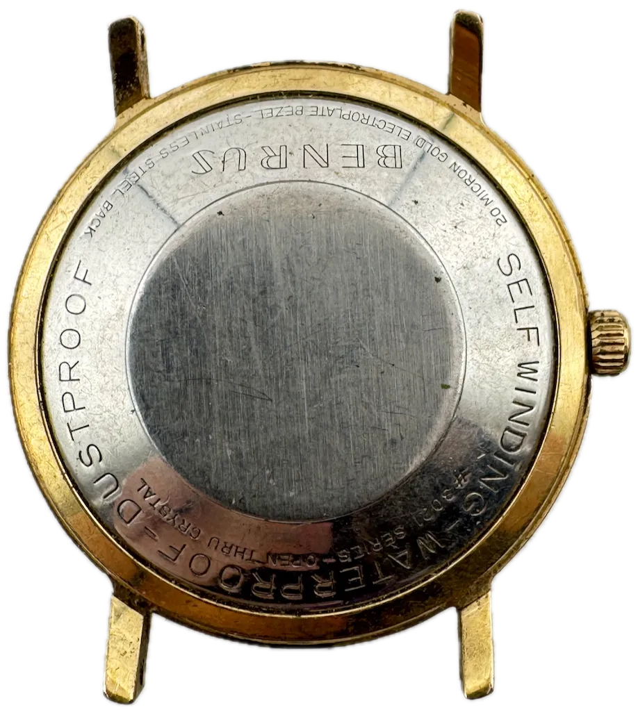 Vintage Benrus Sunburst Date 3 Star Men's Automatic Wristwatch Swiss Made