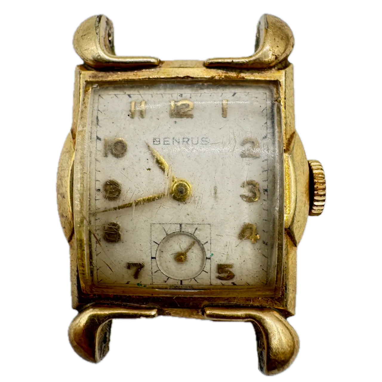 Vintage Benrus Tear Drop Men's Mechanical Wristwatch BA 4 Swiss Steel & 10k RGP