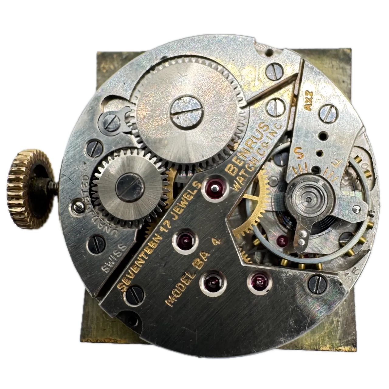 Vintage Benrus Tear Drop Men's Mechanical Wristwatch BA 4 Swiss Steel & 10k RGP