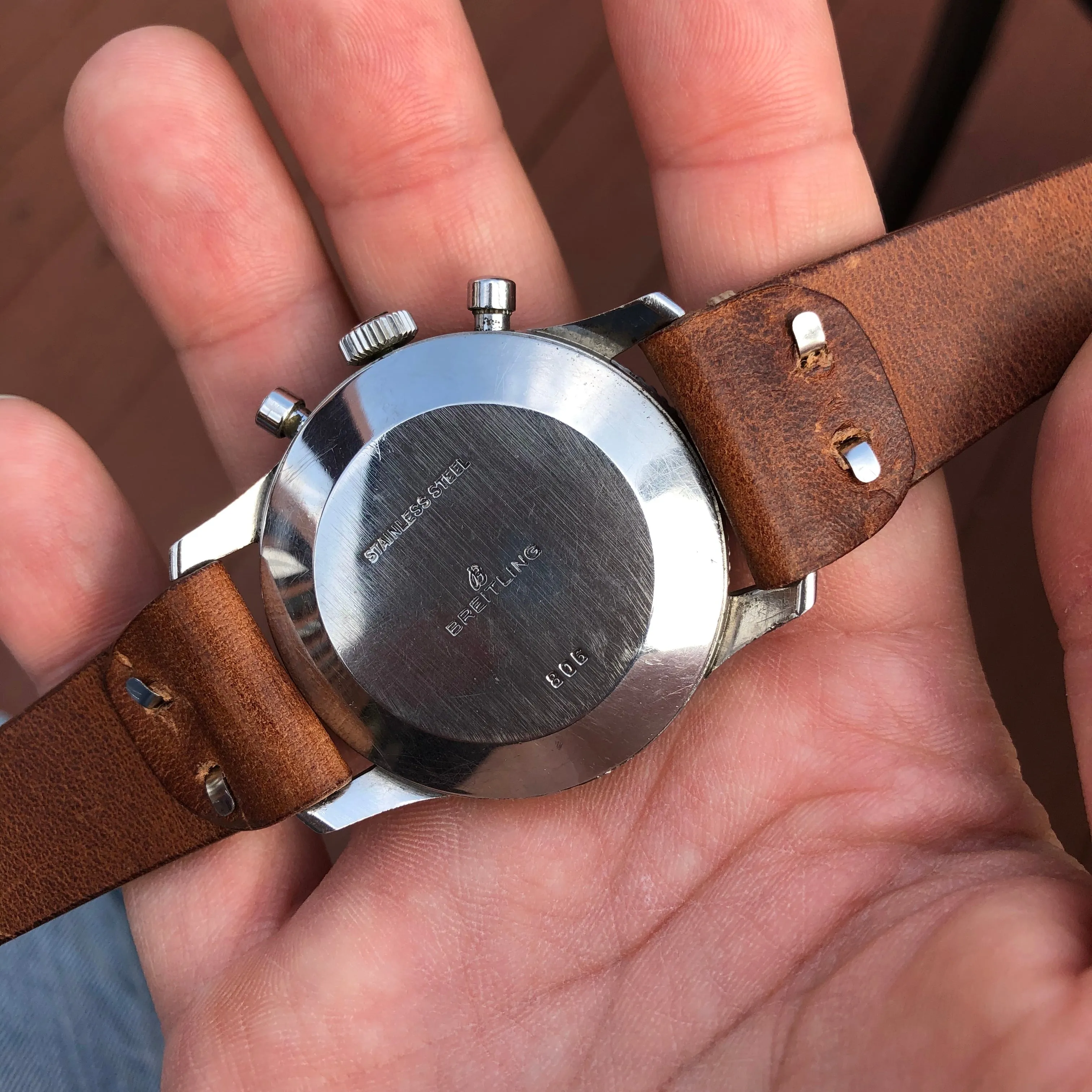 Vintage Breitling Navitimer 806 Steel Venus 178 Chronograph AOPA Wristwatch Circa 1961