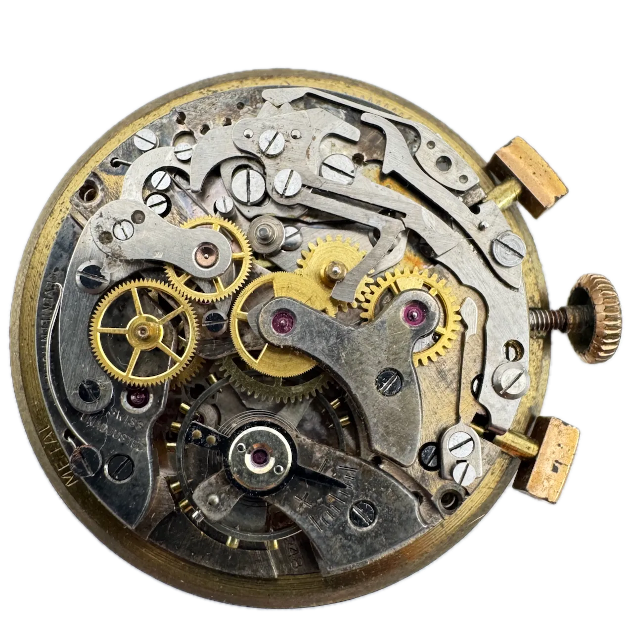 Vintage Britix Copper Tapestry Chronograph Men's Wristwatch Movement Land. 248