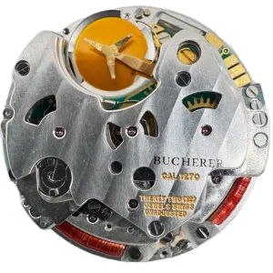 Vintage Bucherer White Date Quartz Chronograph Men's Wristwatch Movement 1270