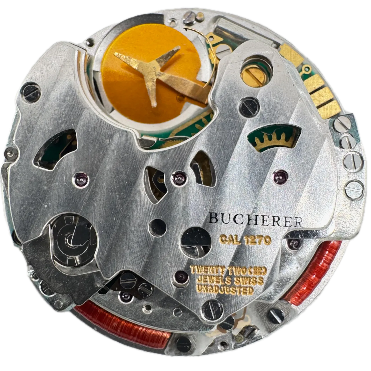 Vintage Bucherer White Date Quartz Chronograph Men's Wristwatch Movement 1270