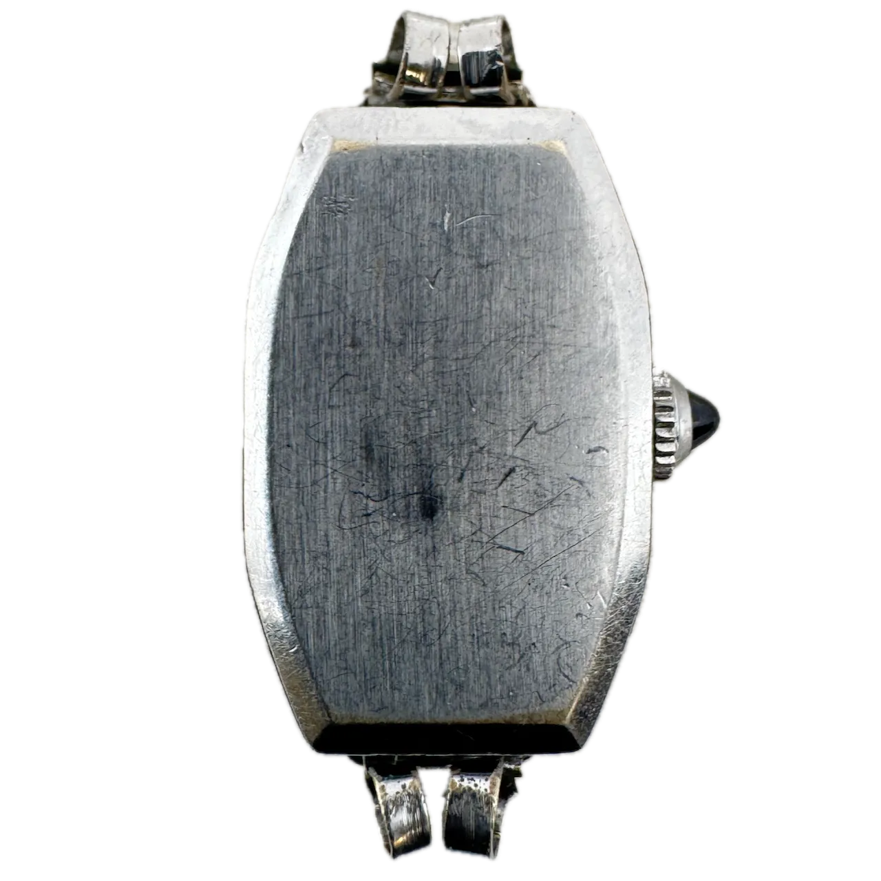 Vintage Bulova Frankenstein Art Deco Ladies Quartz Wristwatch Chrome Plated