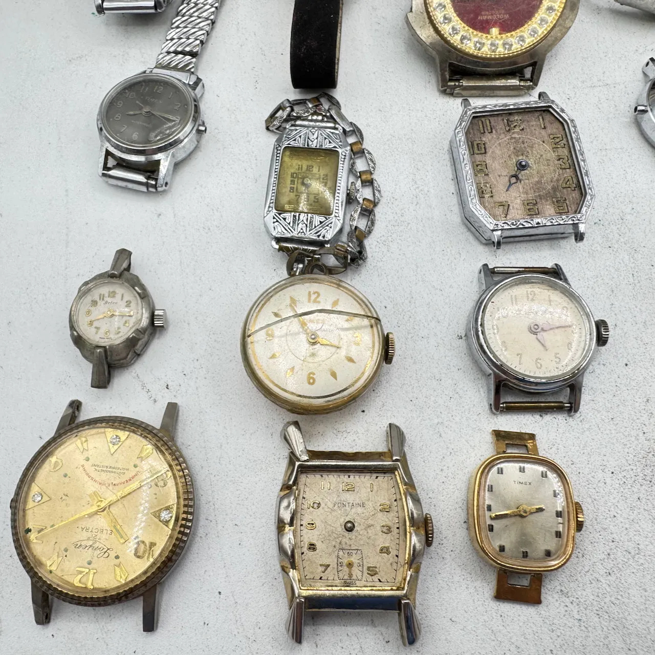 Vintage Bulova, Timex, Elgin, etc. Lot of 50 Ladies Mechanical Wristwatch 1