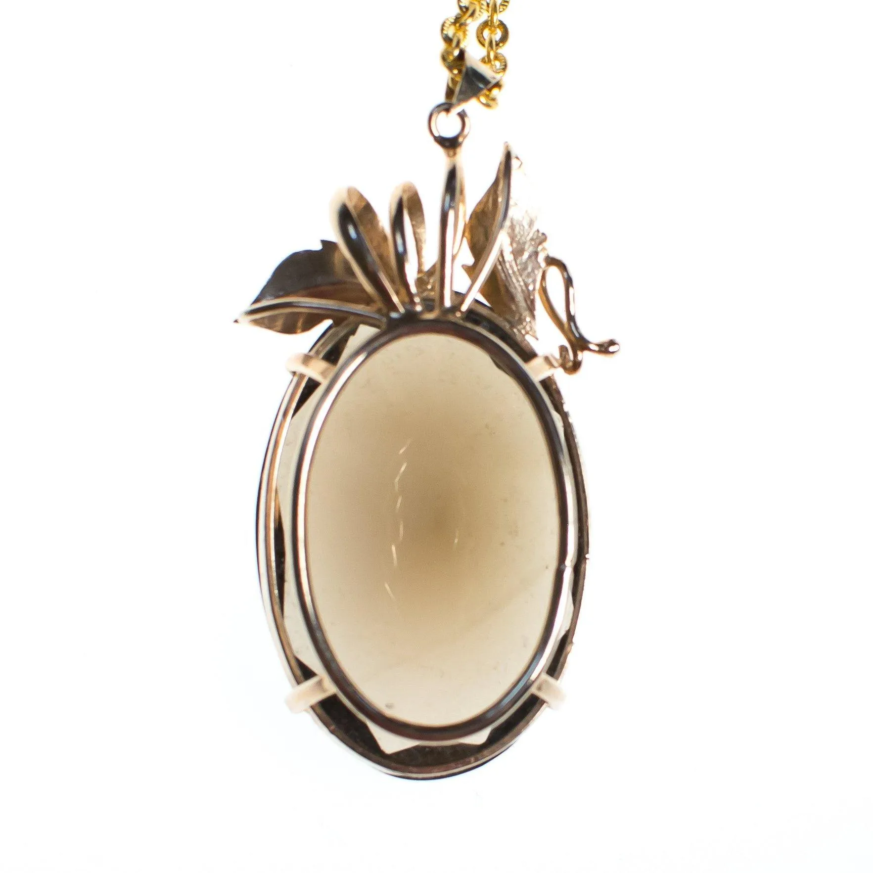 Vintage Cadoro Art Nouveau Inspired Huge Smokey Topaz Pendant Necklace