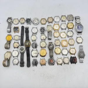 Vintage Caravelle, Seiko, Helbros, etc Lot of 50 Men's Mechanical Wristwatch 7