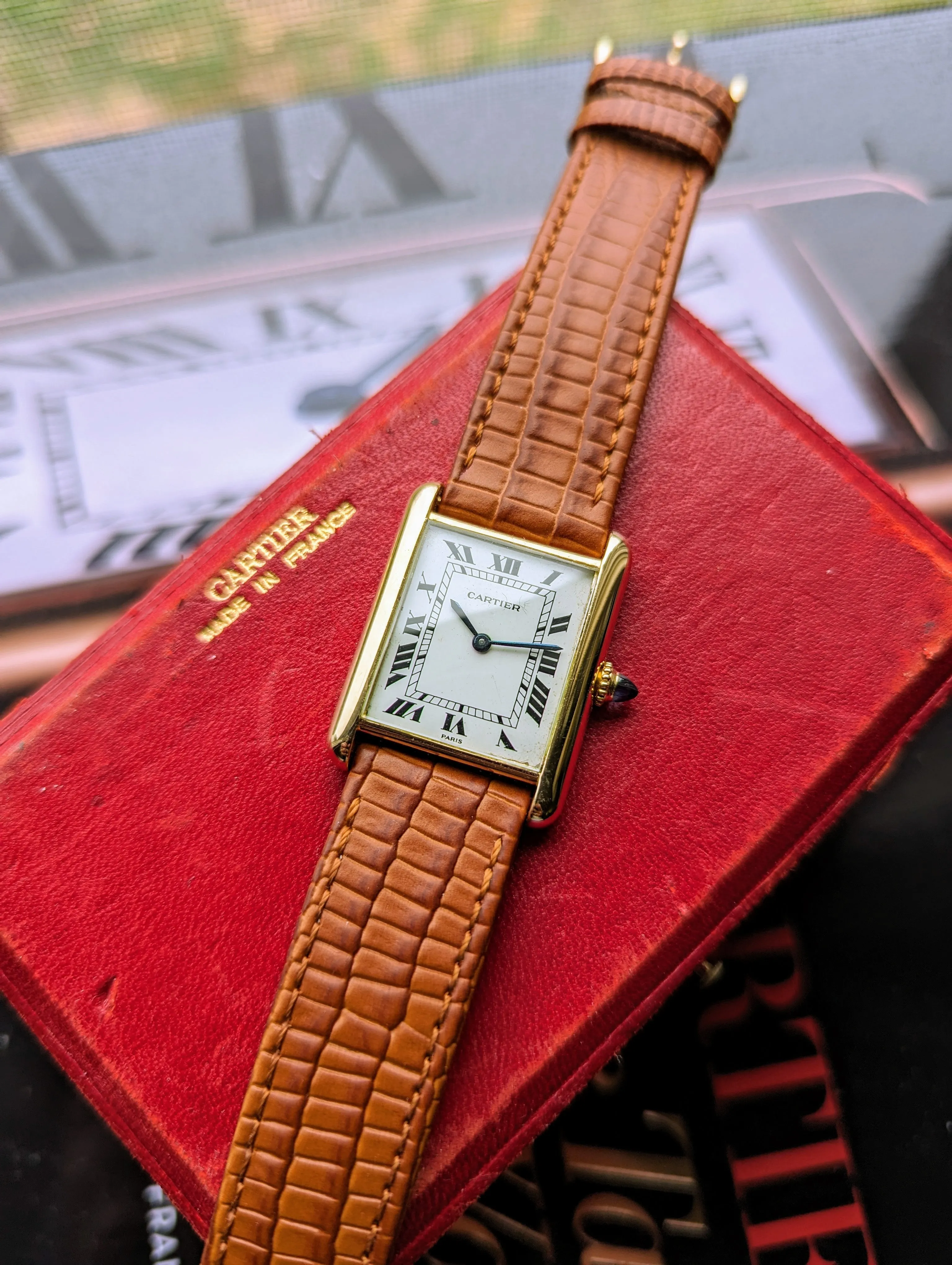 Vintage Cartier Tank Louis 78086 Paris Dial Double Owl