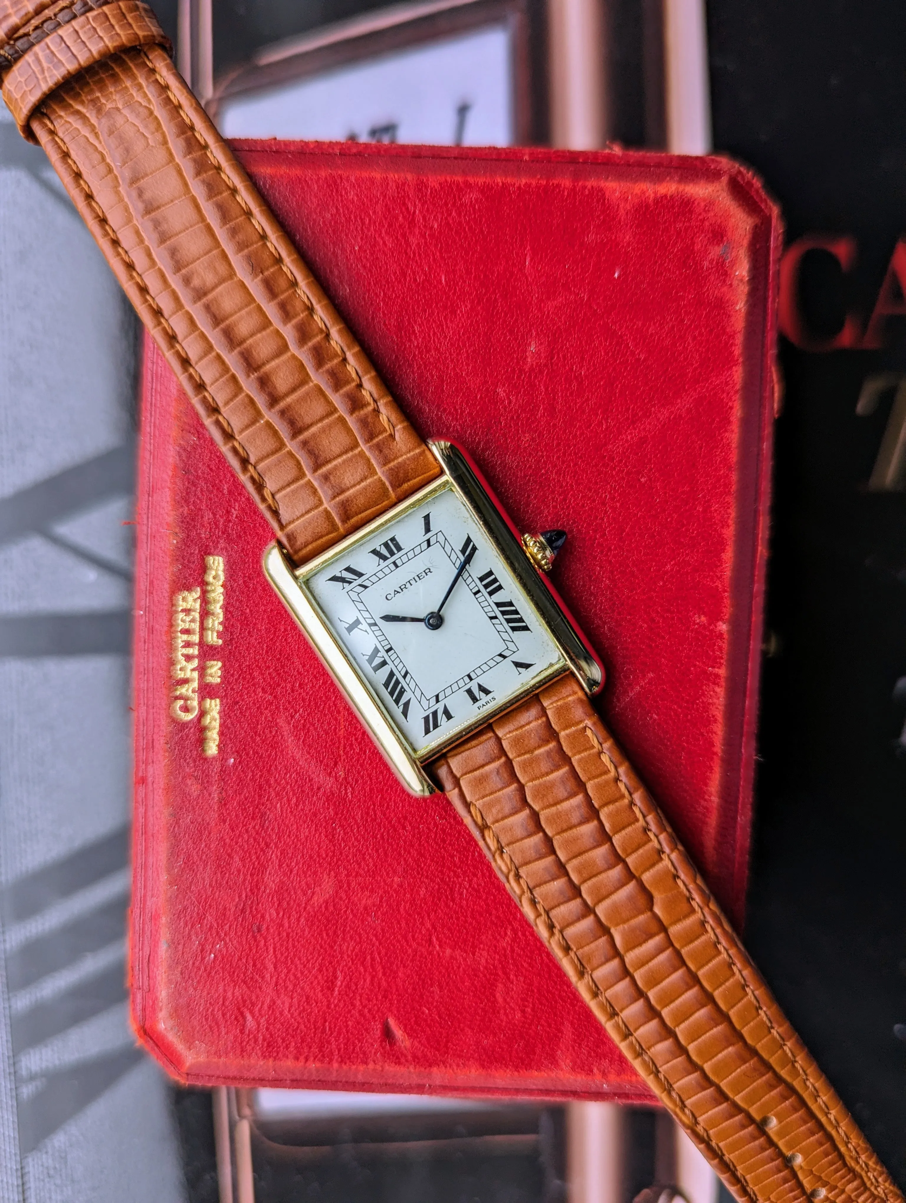 Vintage Cartier Tank Louis 78086 Paris Dial Double Owl