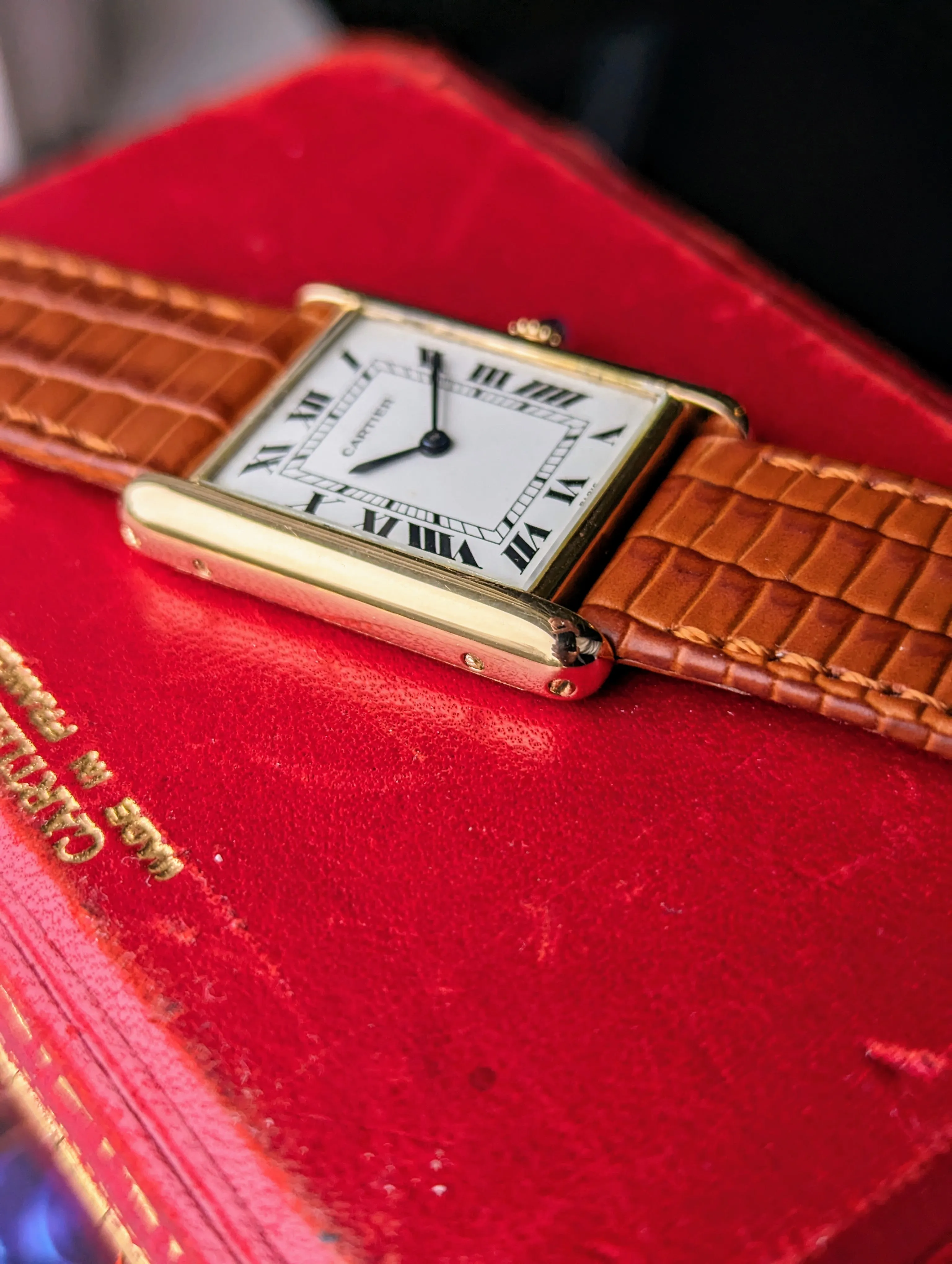 Vintage Cartier Tank Louis 78086 Paris Dial Double Owl