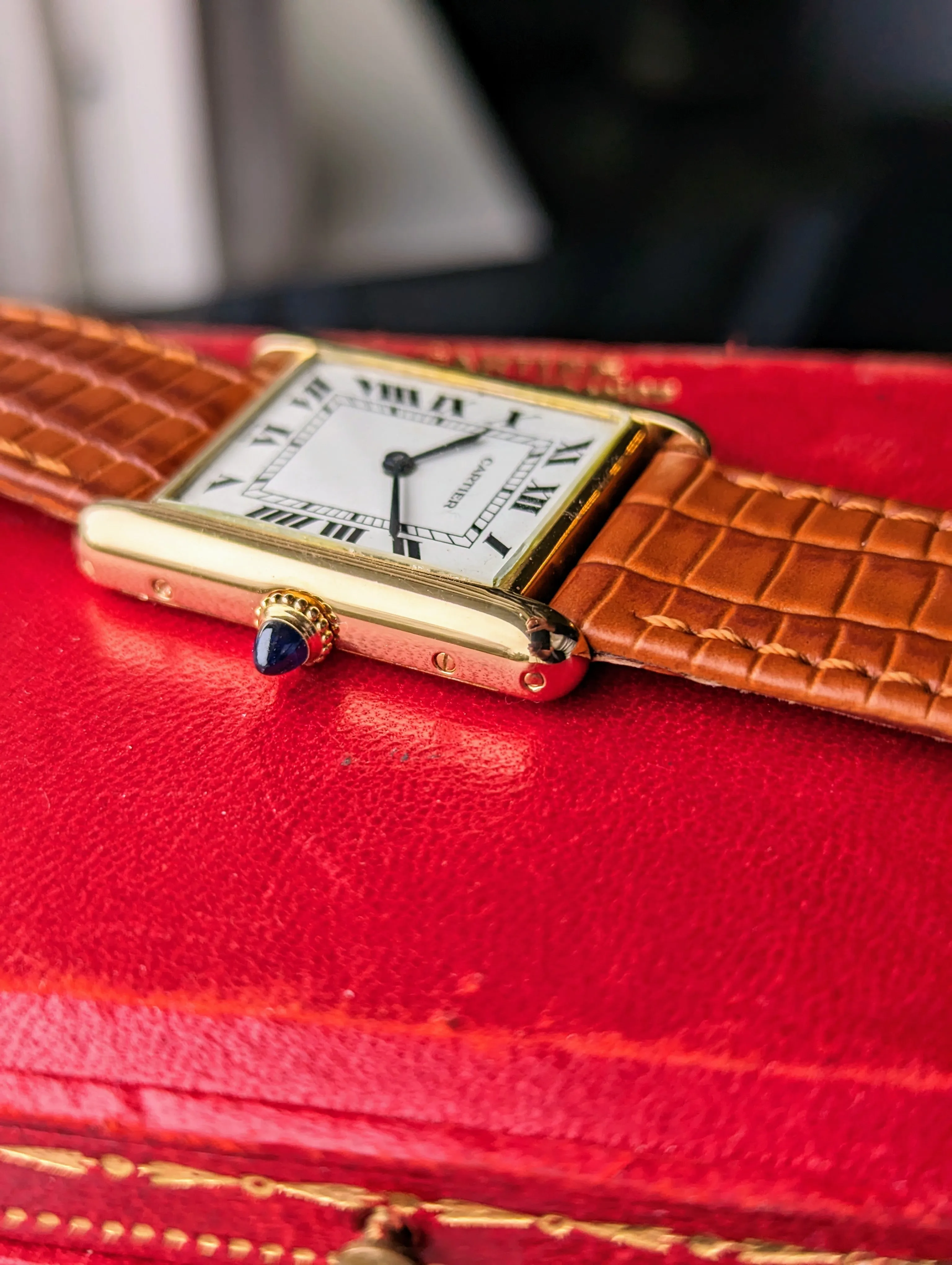 Vintage Cartier Tank Louis 78086 Paris Dial Double Owl