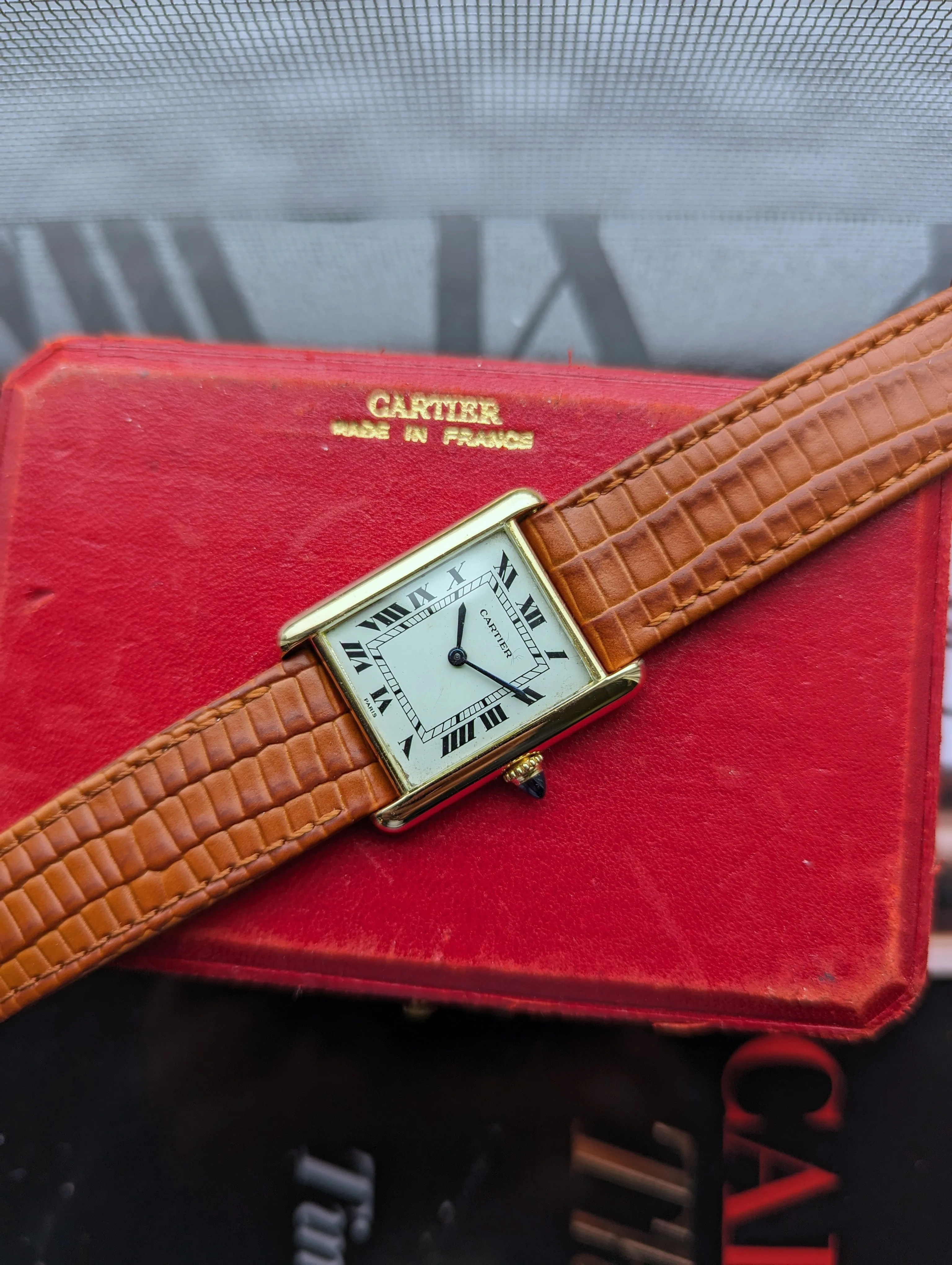 Vintage Cartier Tank Louis 78086 Paris Dial Double Owl