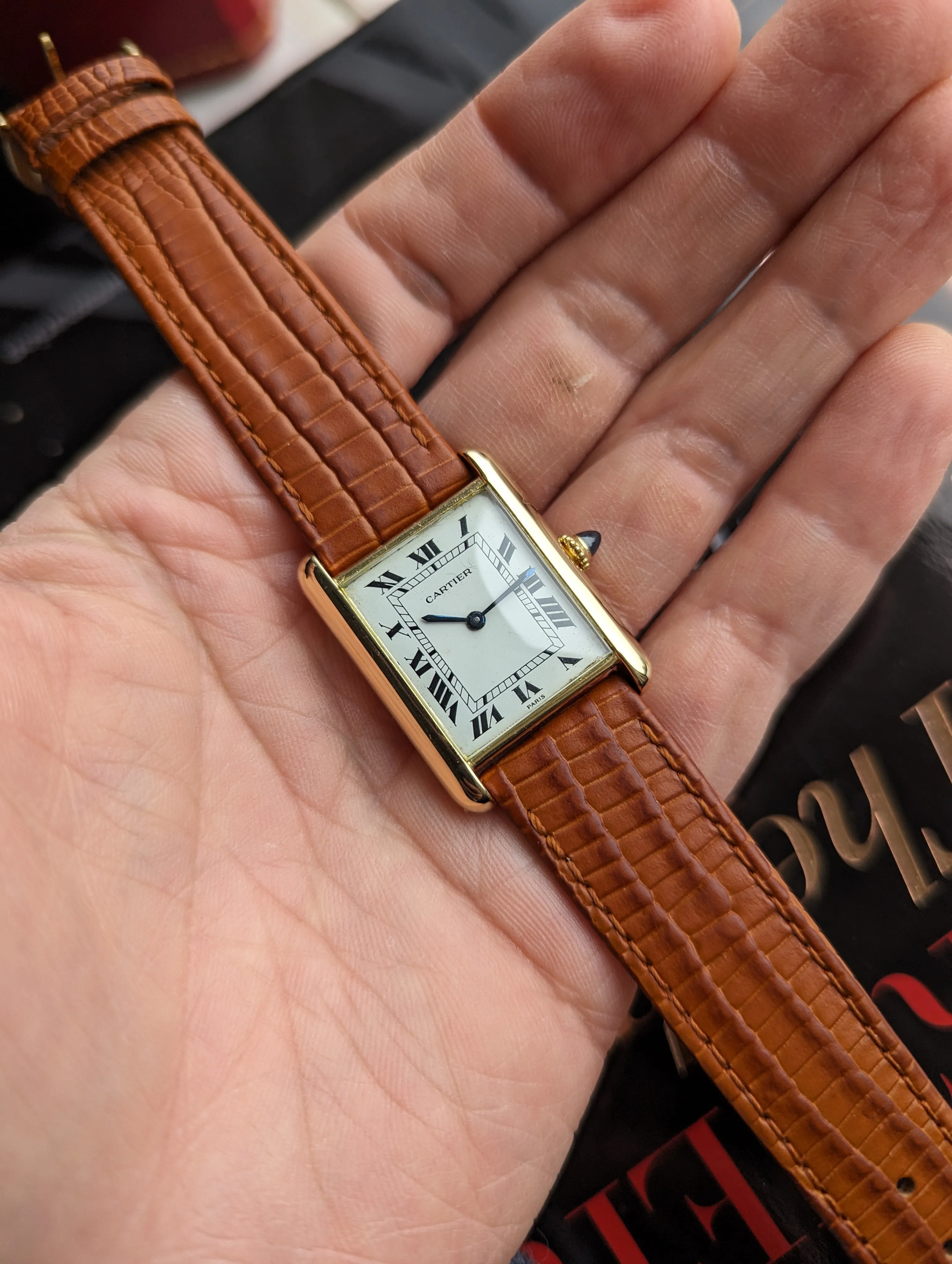 Vintage Cartier Tank Louis 78086 Paris Dial Double Owl
