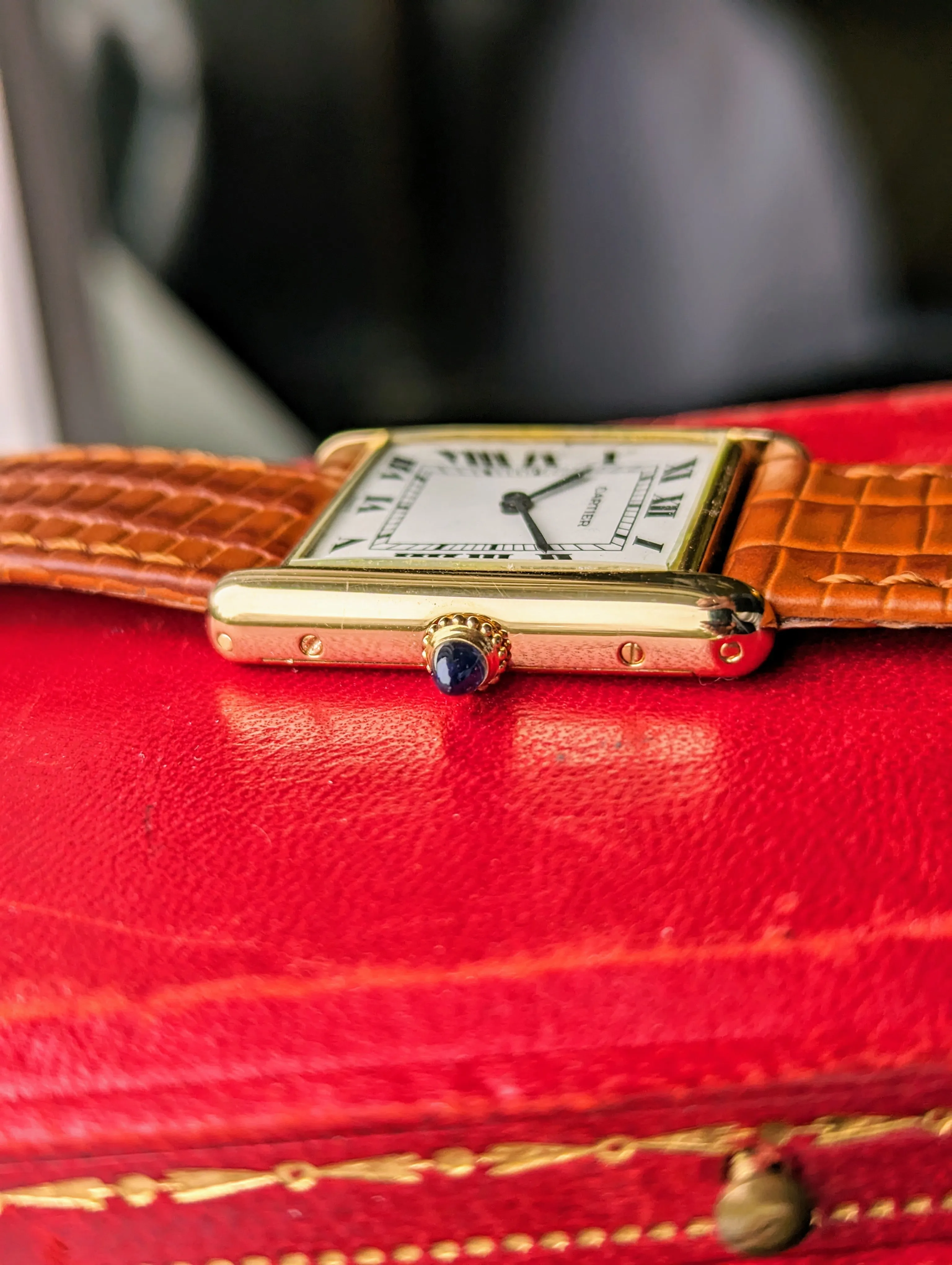 Vintage Cartier Tank Louis 78086 Paris Dial Double Owl