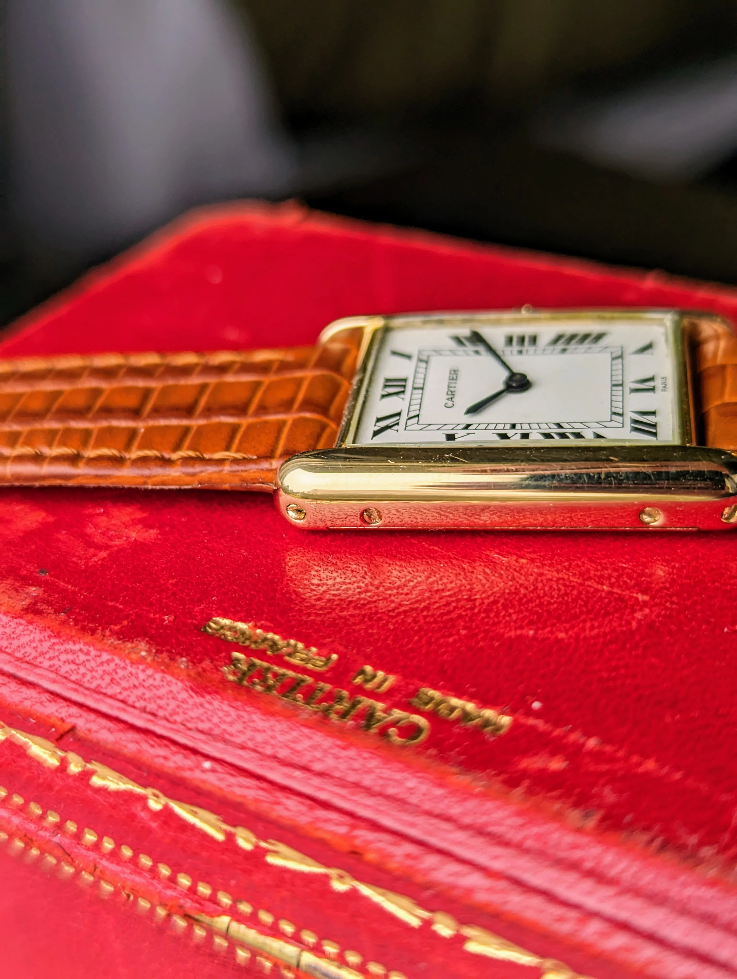 Vintage Cartier Tank Louis 78086 Paris Dial Double Owl