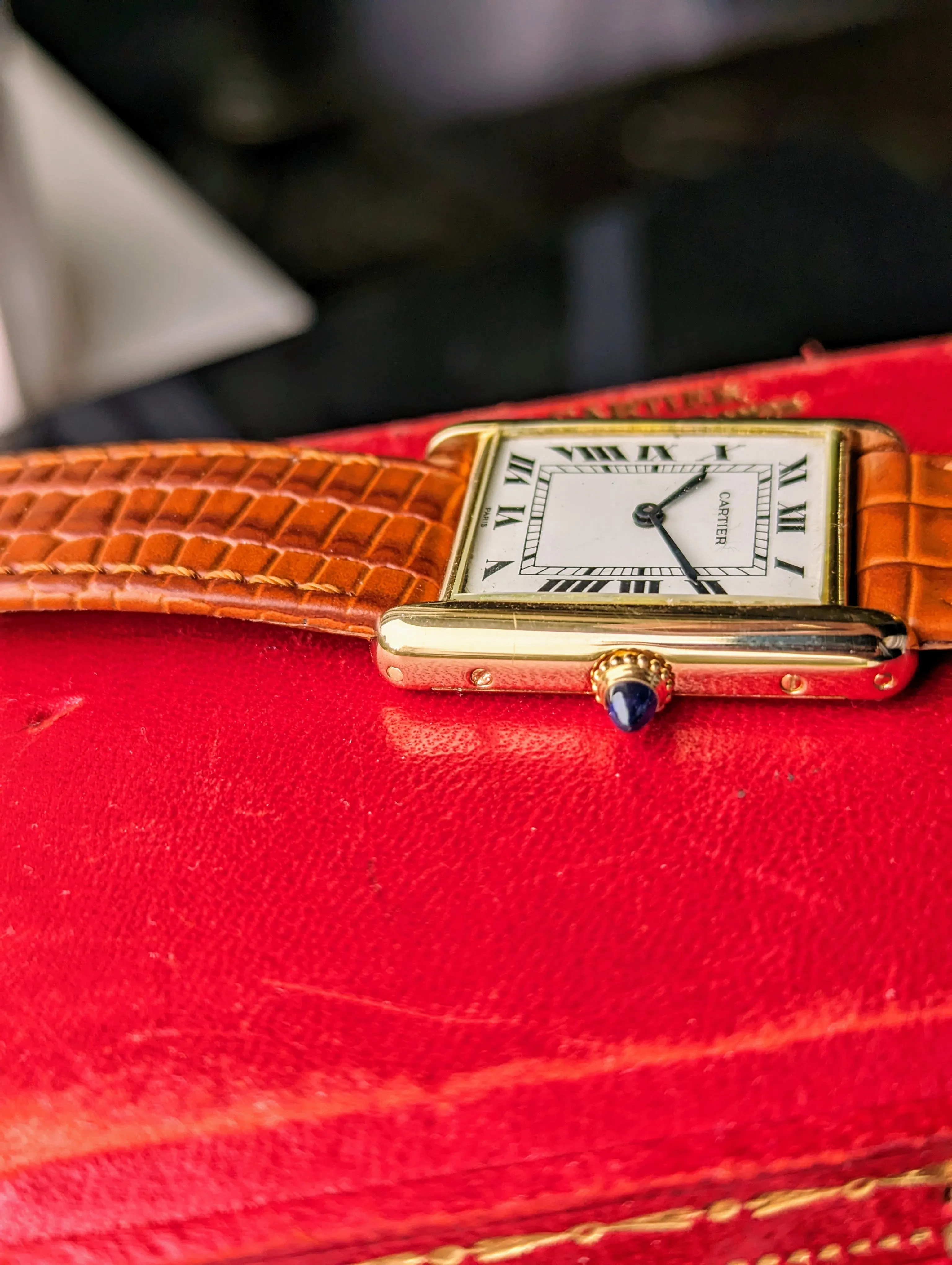 Vintage Cartier Tank Louis 78086 Paris Dial Double Owl