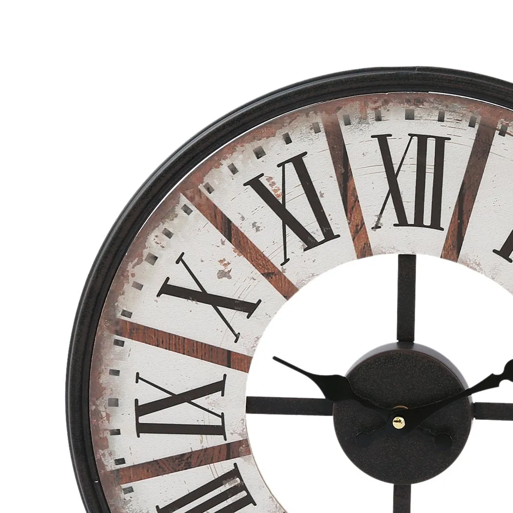 Vintage Chic Wooden Shabby Large Wall Clock Art Round Oversized Digital French
