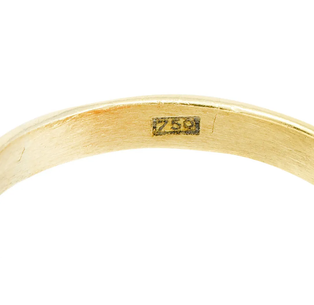 Vintage Citrine Diamond 18 Karat Yellow Gold Platinum Gemstone Ring