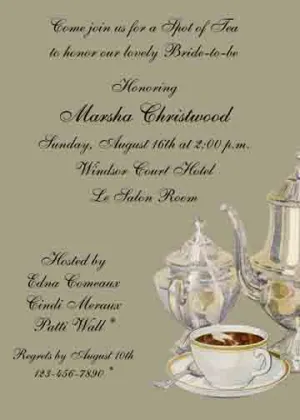 VINTAGE COFFEE SERVICE CUSTOM INVITATION