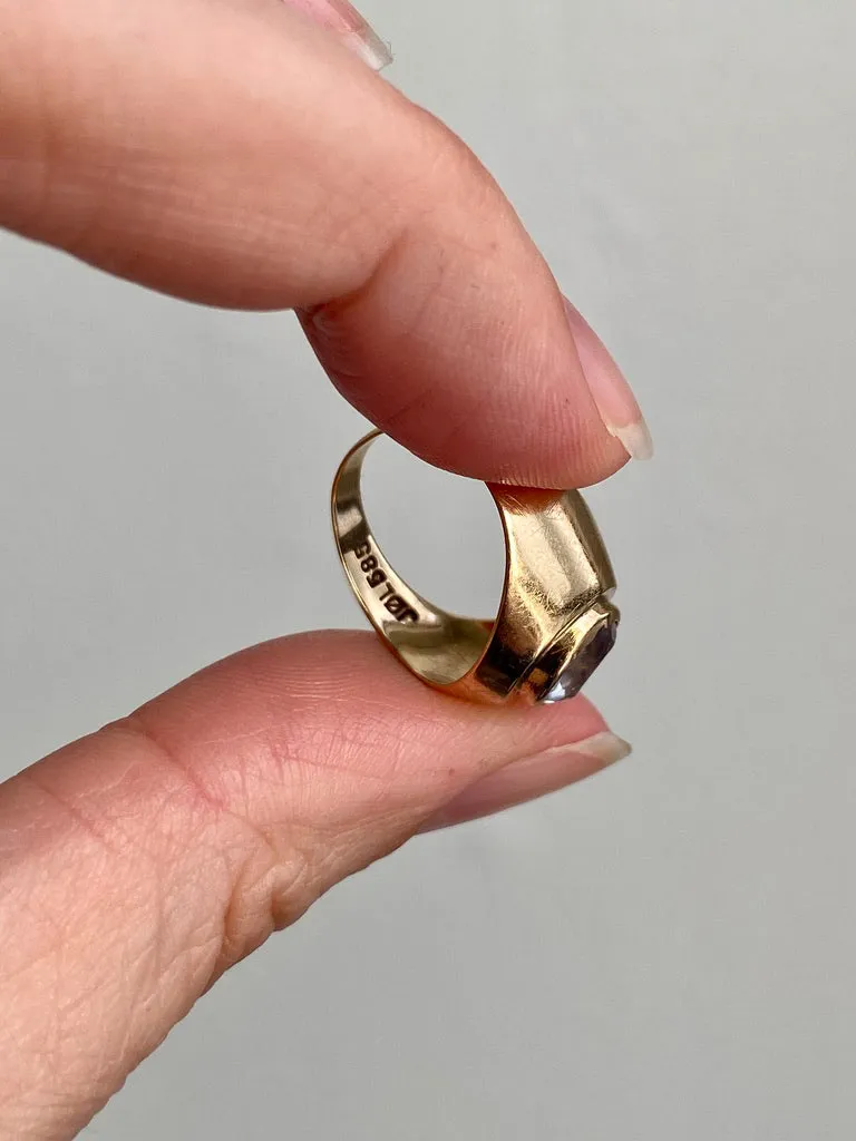 Vintage Danish 14k gold ring by Jørgen Larsen 1957-1973 - Size 5