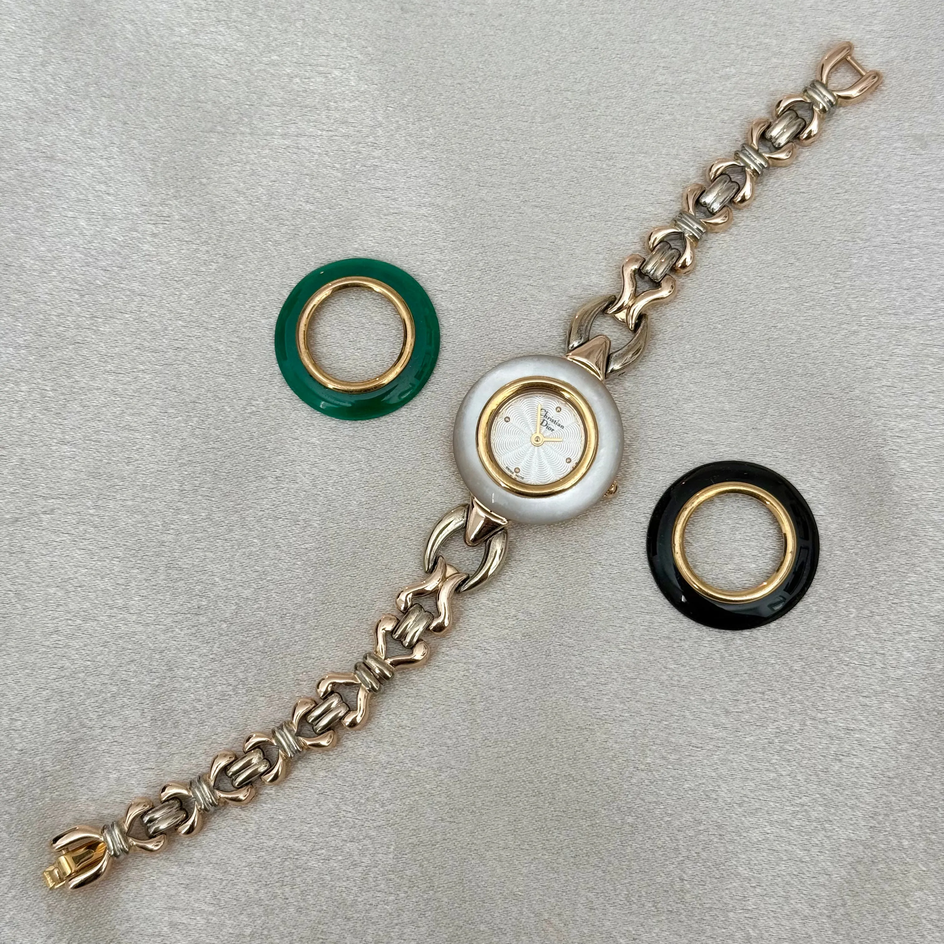 VINTAGE DIOR INTERCHANGEABLE BEZEL TWO-TONED WATCH