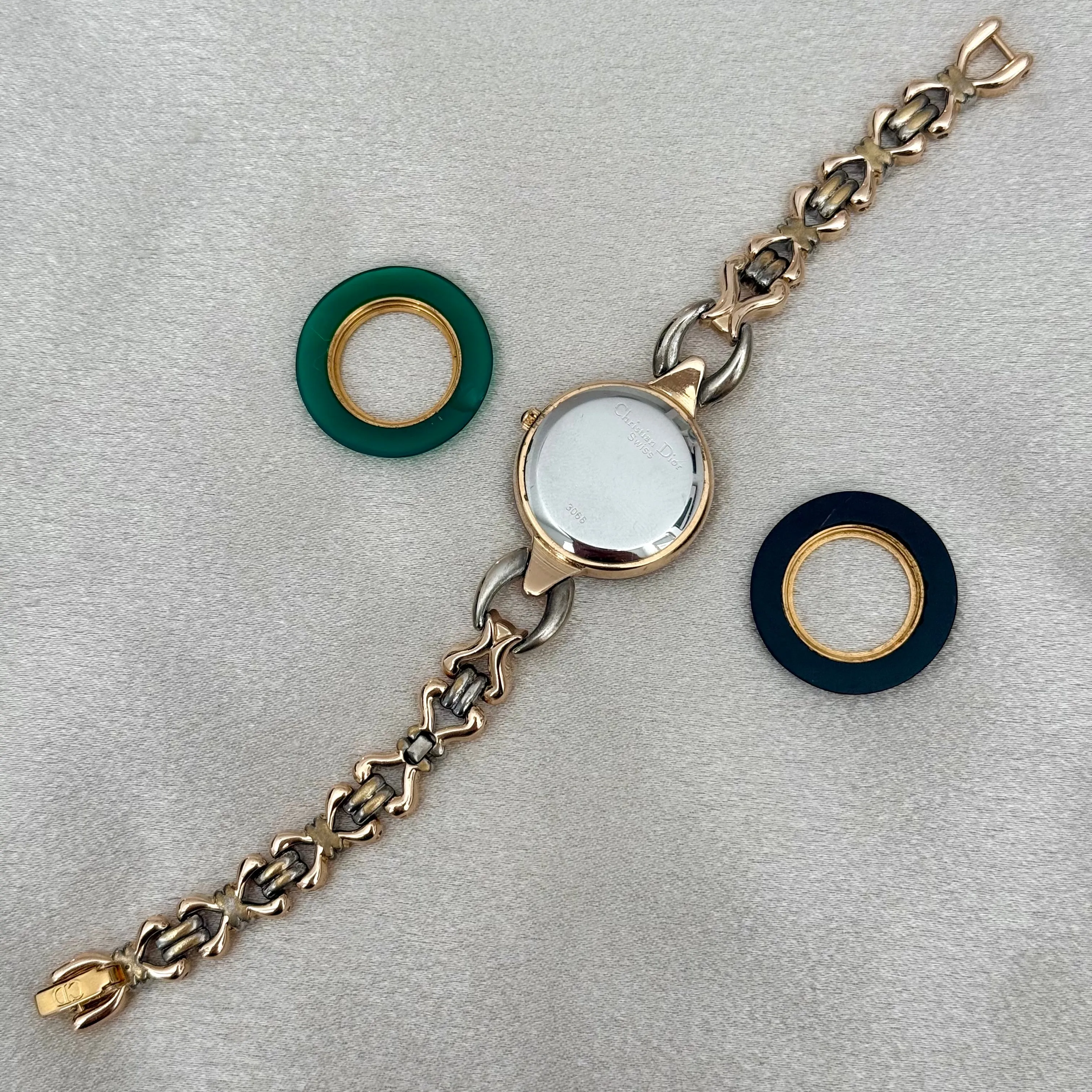 VINTAGE DIOR INTERCHANGEABLE BEZEL TWO-TONED WATCH