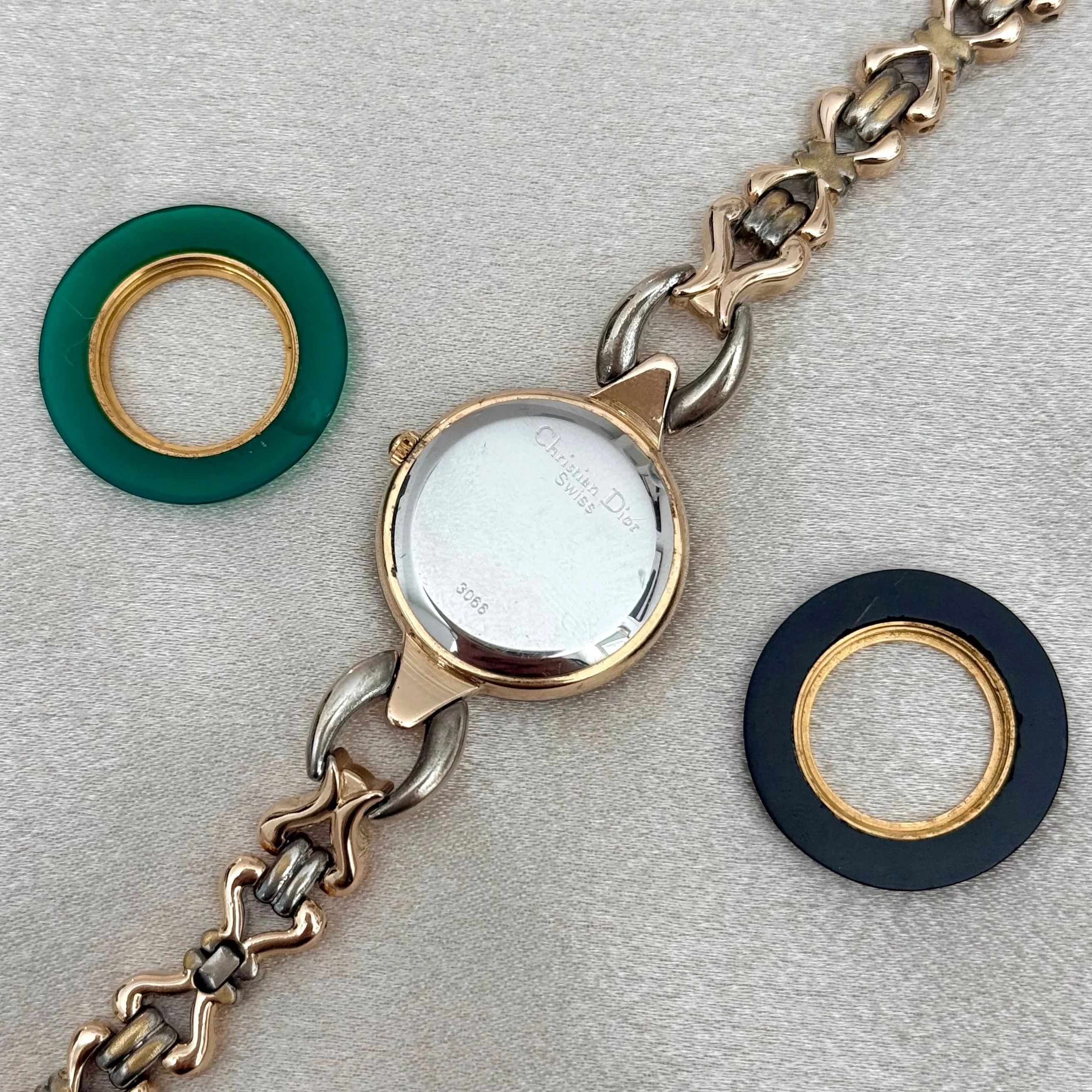 VINTAGE DIOR INTERCHANGEABLE BEZEL TWO-TONED WATCH