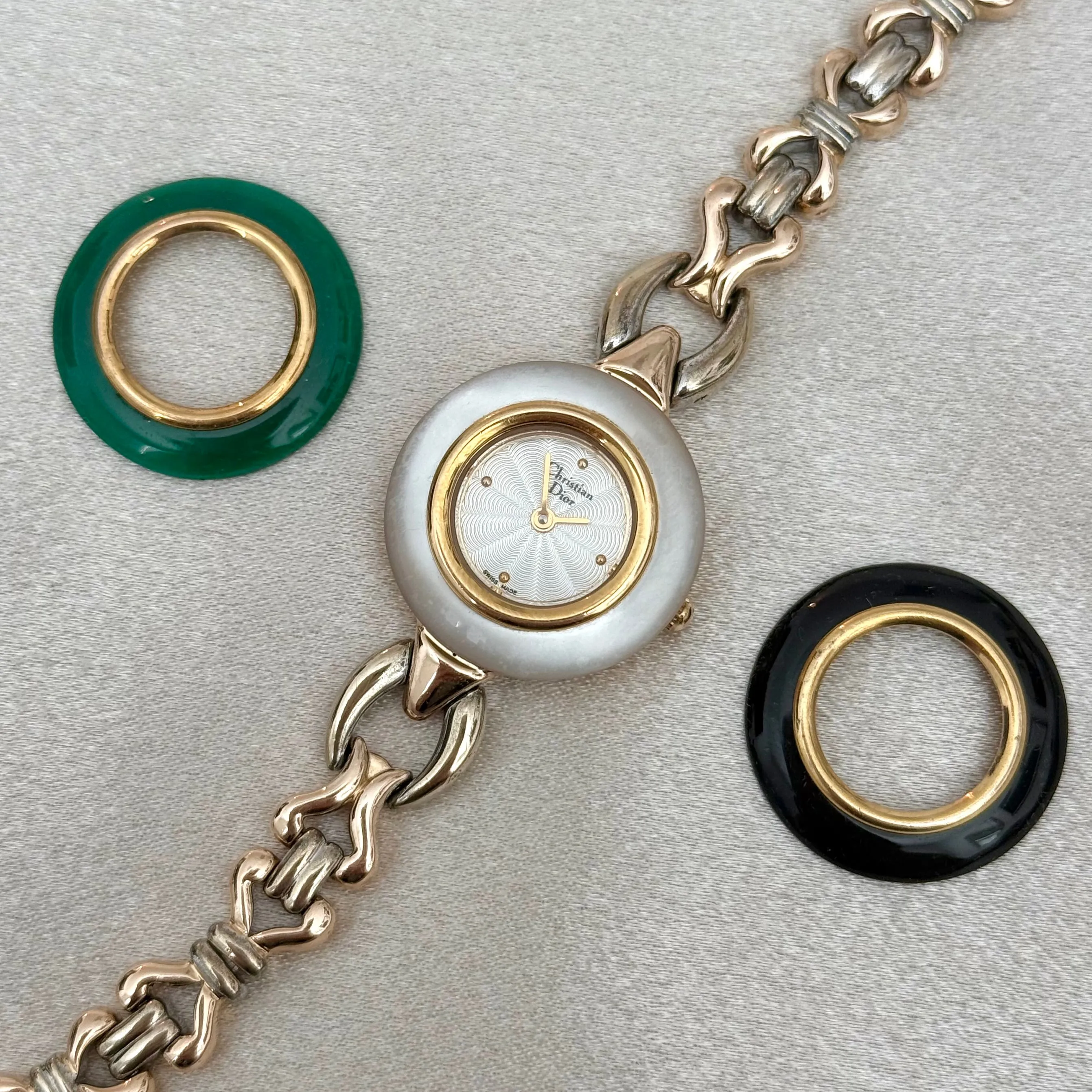 VINTAGE DIOR INTERCHANGEABLE BEZEL TWO-TONED WATCH