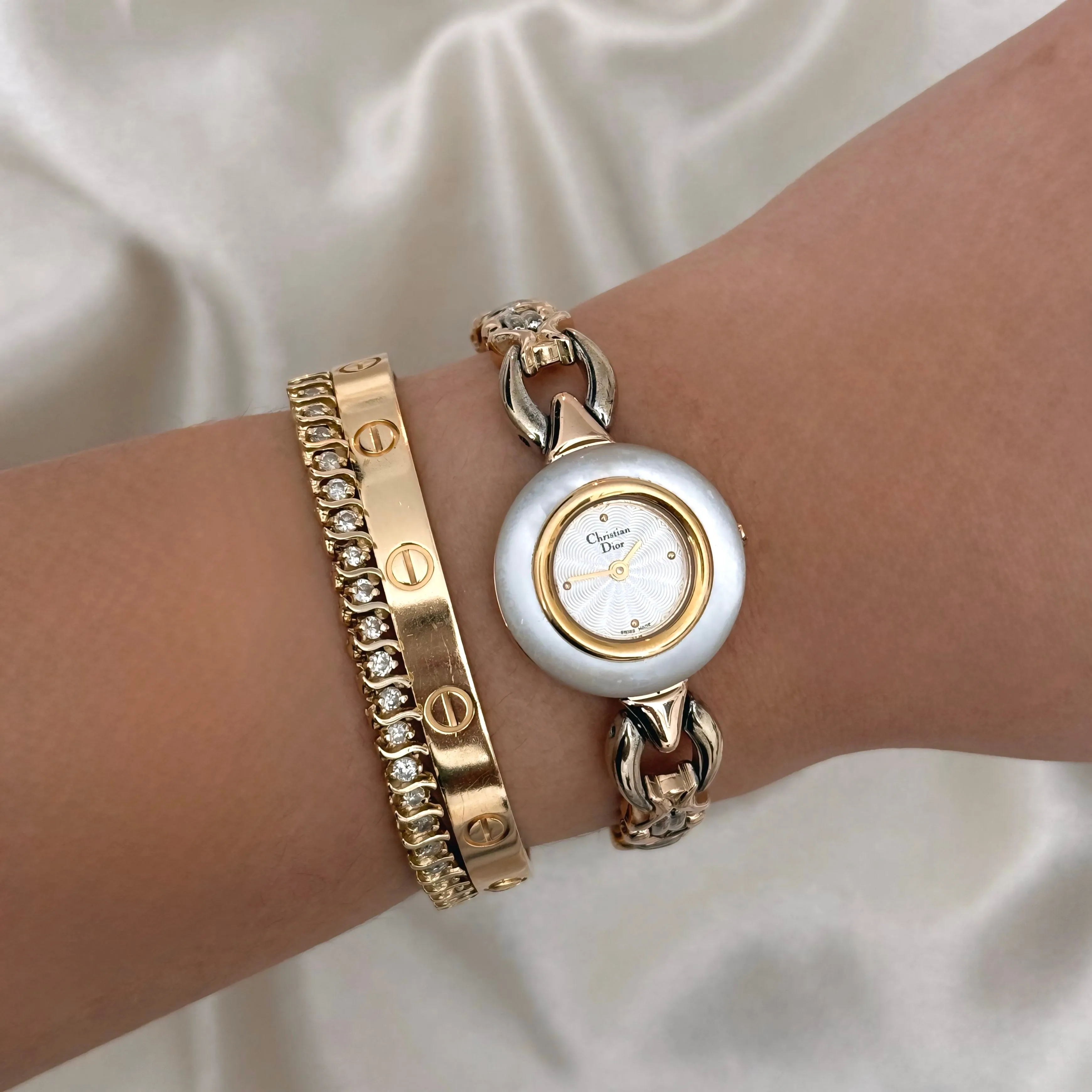 VINTAGE DIOR INTERCHANGEABLE BEZEL TWO-TONED WATCH
