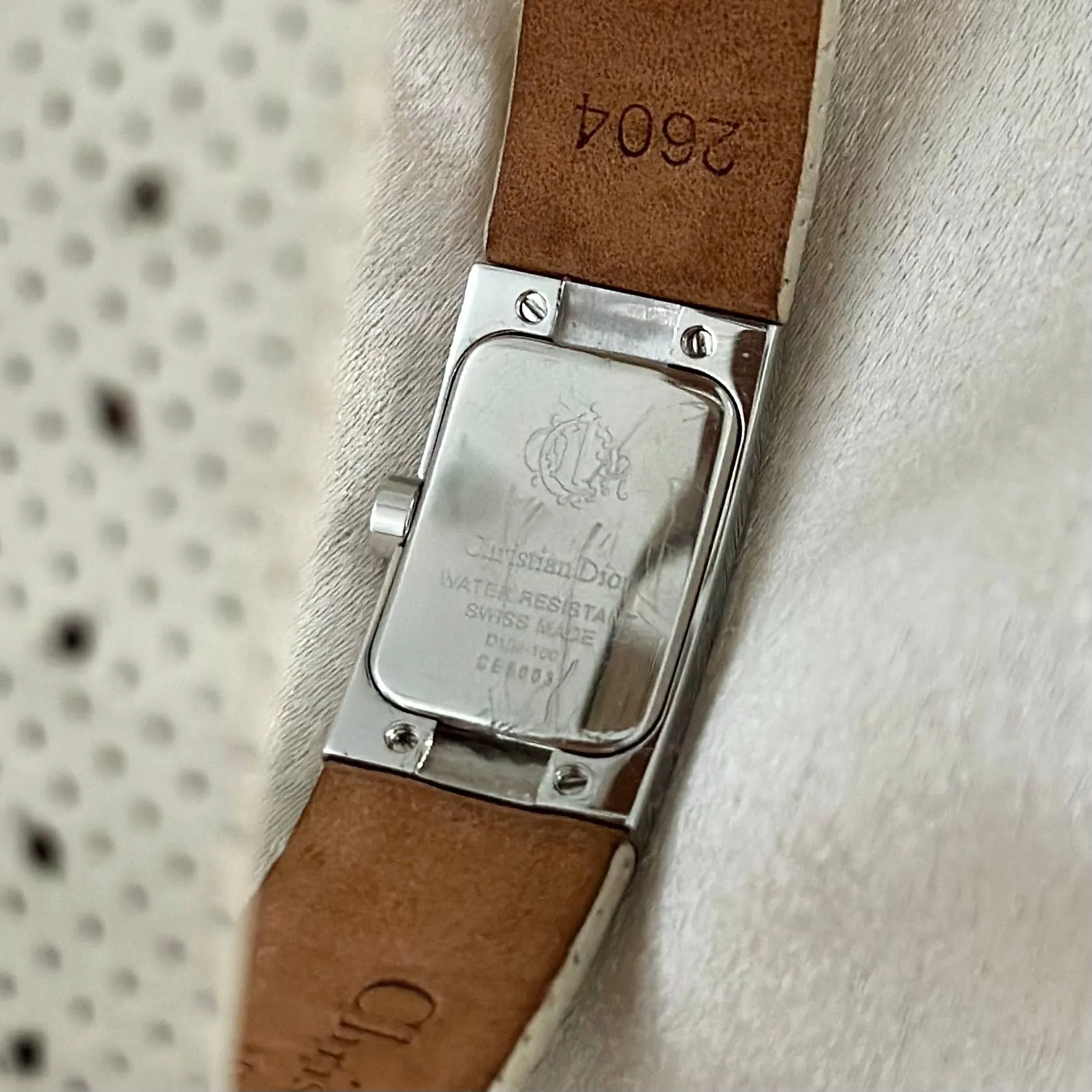 VINTAGE DIOR WHITE LEATHER WATCH