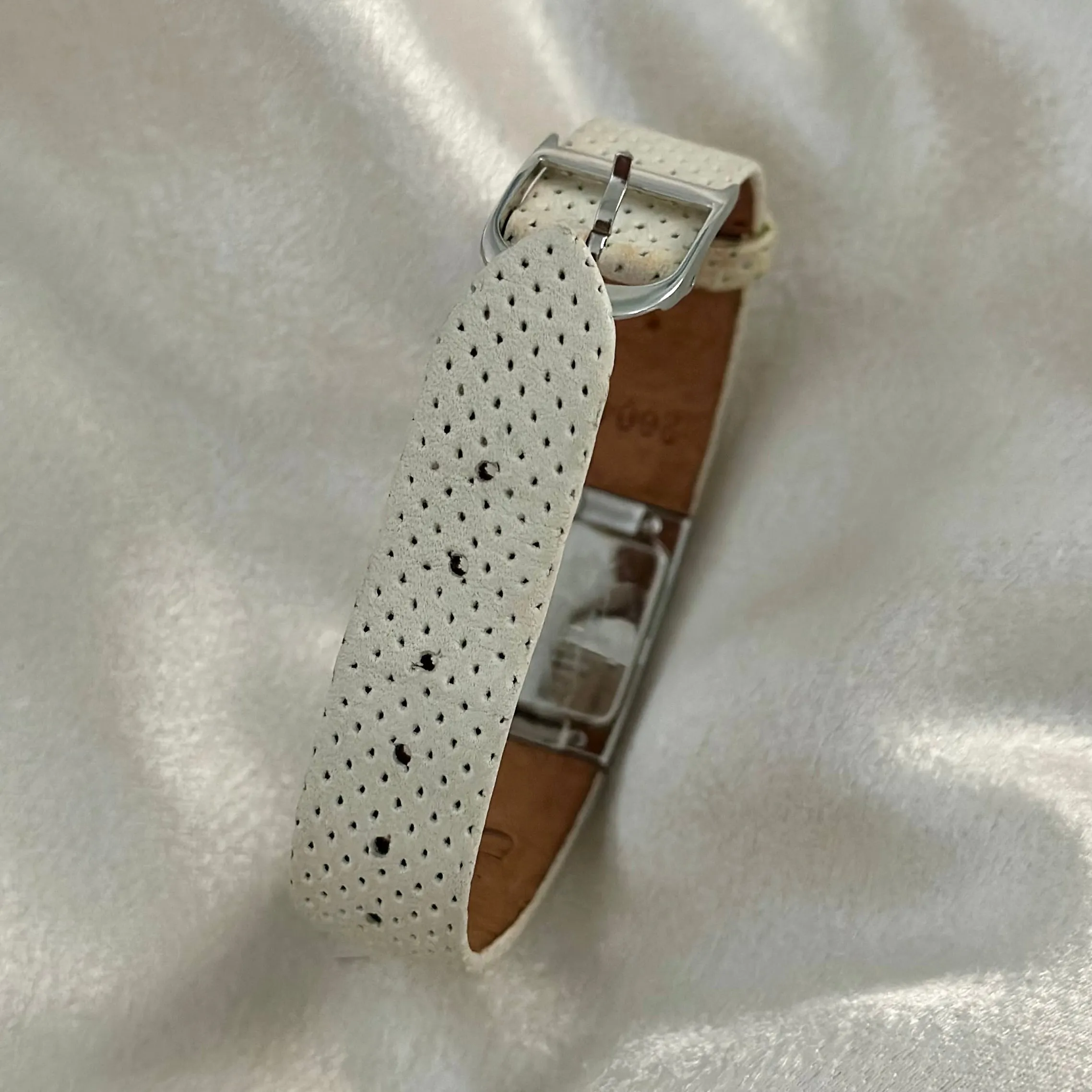 VINTAGE DIOR WHITE LEATHER WATCH