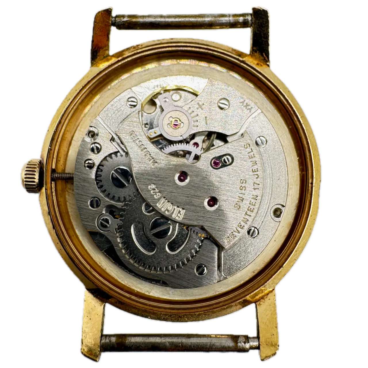 Vintage Elgin 4520 Sunburst Men's Mechanical Wristwatch 623 Swiss Gold Tone