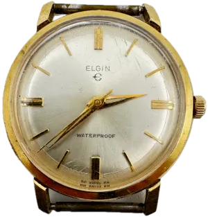 Vintage Elgin 4520 Sunburst Men's Mechanical Wristwatch 623 Swiss Gold Tone