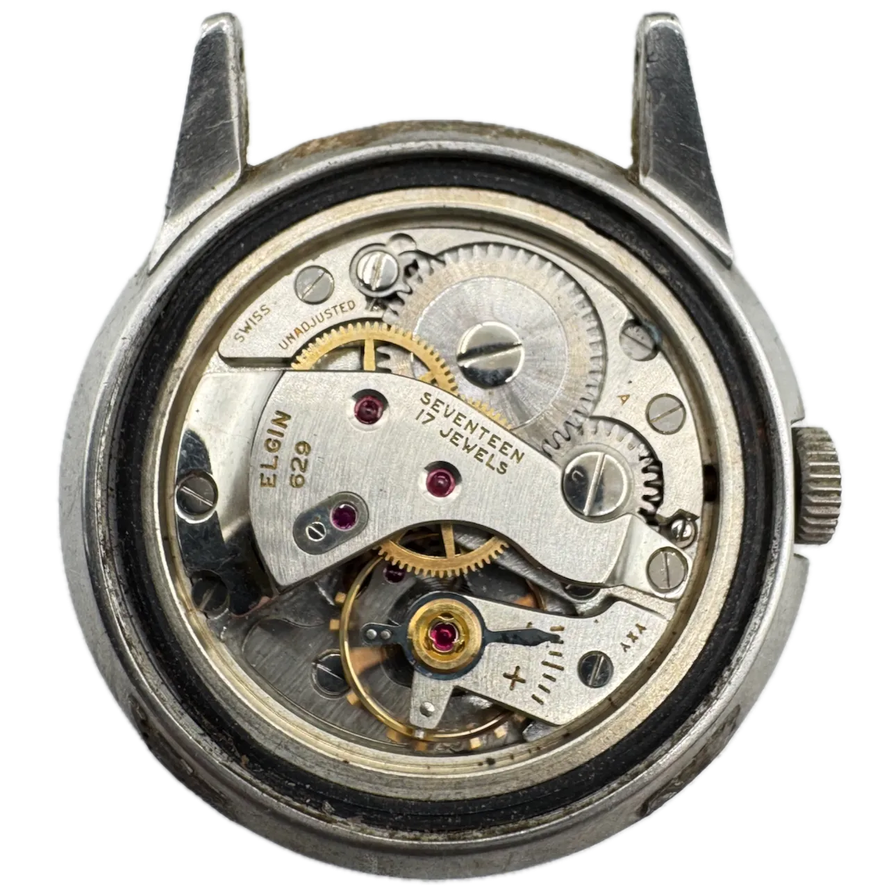 Vintage Elgin 5915 Shockmaster Men's Mechanical Wristwatch 629 Swiss Made