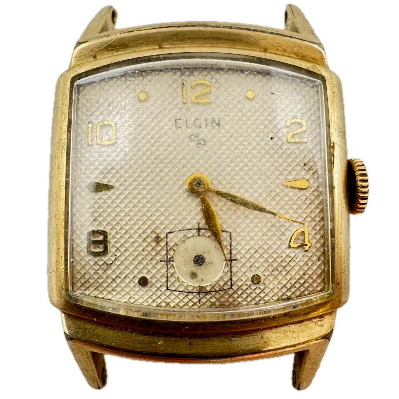 Vintage Elgin 6740 Honeycomb Men's Mechanical Wristwatch 683 USA Steel & 10k RGP