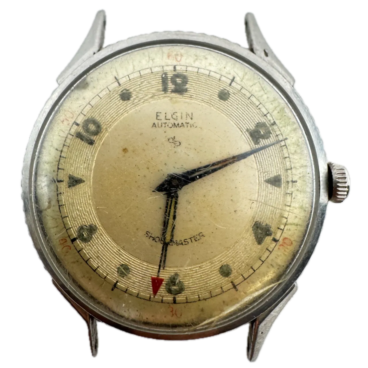 Vintage Elgin 6804 Military Men's Bumper Automatic Wristwatch 618 USA Steel